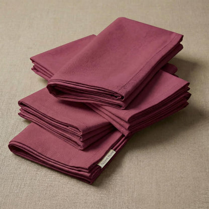 ACCENTHOME Natural Cotton Linen Napkin Set of 12 18x18 inch Dinner Napkins - Washable Soft Premium Hotel Quality Reusable Hemmed Edges Napkins Perfect Table Linens for Family Dinners, Weddings