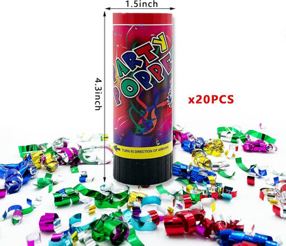 8 PCS Party Confetti Poppers Cannons for Wedding Birthday Graduation Baby Shower Anniversary Christmas New Year's Party Celebrations Supplies and Favors