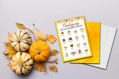 Thanksgiving Scavenger Treasure Hunt Game- Fall Pumpkin Party Games Cards, Autumn Activities for Adults, Thanksgiving Party Supplies Decorations(30 Pack)-02
