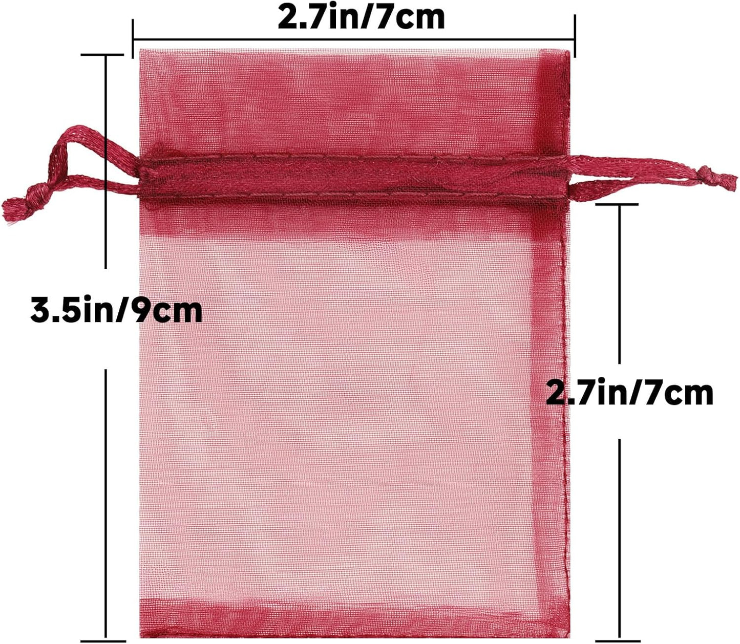 joycraft 50Pcs Organza Bags, 2x3 inch Gift Favor Bags, White Wedding Favor Bags, Jewelry Pouches with Drawstring, Mesh Bags Drawstring for Jewelry, Festival, Makeup, Candy, Desserts