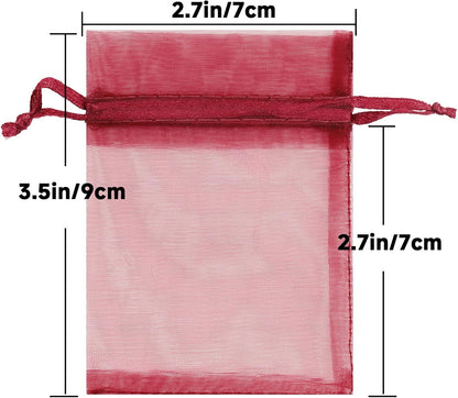 joycraft 50Pcs Organza Bags, 2x3 inch Gift Favor Bags, White Wedding Favor Bags, Jewelry Pouches with Drawstring, Mesh Bags Drawstring for Jewelry, Festival, Makeup, Candy, Desserts