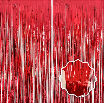 2 Pack Foil Curtain Backdrop Curtains Silver Tinsel Door Streamers Birthday Party Decorations Photo Booth Props for Disco Party Graduation Wedding Baby Shower Bachelorette Christmas Gender Reveal