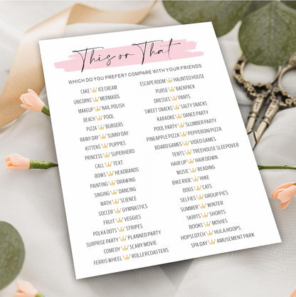 DYIRBIIY Minimalism Birthday Party Game Cards - Selfie Scavenger Hunt - 20 Blush Double-Sided Fill in Style Funny Birthday Party Game Cards for Adults, Party Supplies & Activities - A02
