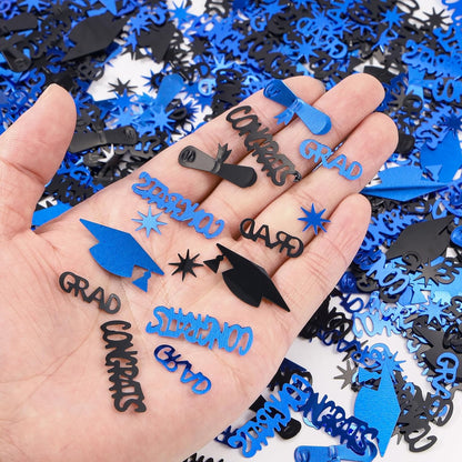 Silver and Blue Graduation Confetti 2026, 1000 Pcs Class of 2026 Table Centerpiece Grad Confetti for 2026 Graduation Party Decorations Supplies