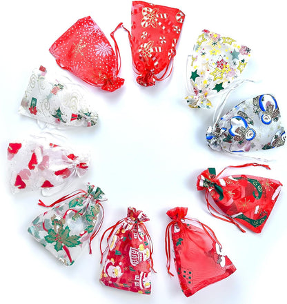 100PCS White Organza Bags, 4x6 Inch Small Mesh Bags Drawstring, Jewelry Gift Bags for Easter, Party, Festival, Bathroom Soaps, Makeup