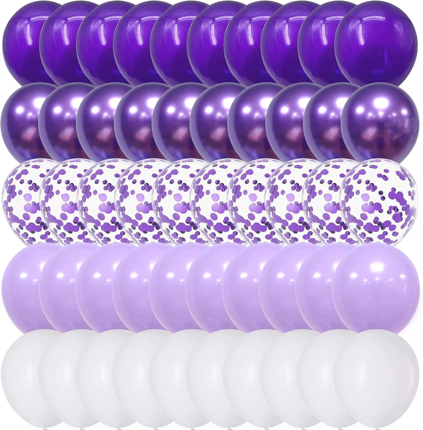 Pink Blue Purple Balloon, 60 Pcs 12 Inches Hot Pink Metallic Purple Teal Yellow Balloons Confetti Balloons for Kids Magic Theme Birthday Decoration Baby Shower Girls Music Party Supplies