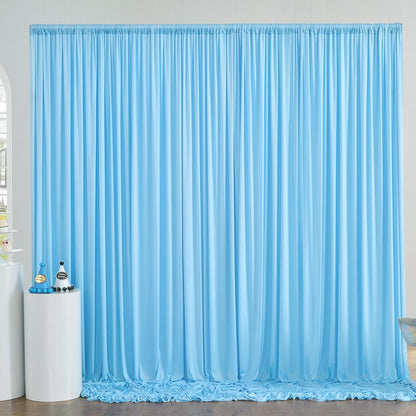 10ftx10ft Black Backdrop Curtains for Weddings Parties, Wrinkle Free 2 Panels Silky Polyester Photo Backdrop Drapes Back Drop Cloth Drapery for Birthday Mother'sDay Photography Background