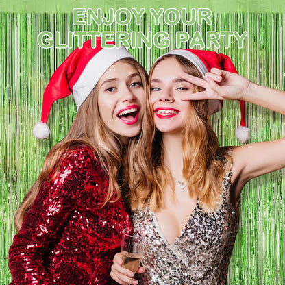 Silver Fringe Curtain Party Streamers, 12 Pack 3.3ft x 8.2ft Foil Curtain Backdrop Tinsel Foil Fringe Curtains Photo Booth Backdrop Streamer for Birthday, Wedding, Baby Shower, Disco Party