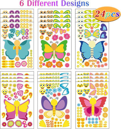 24 Sheets Cupcake Make a Face Sticker Sheets for Kids Todders Activities, Make Your Own Stickers for Kids Birthday Party Favor Supplies Craft
