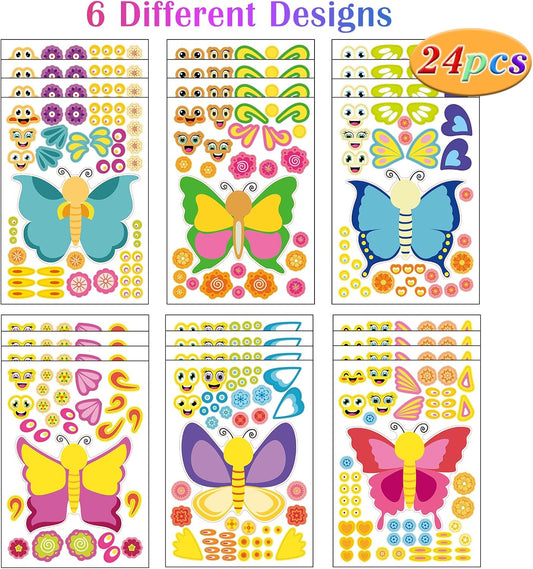 24 Sheets Cupcake Make a Face Sticker Sheets for Kids Todders Activities, Make Your Own Stickers for Kids Birthday Party Favor Supplies Craft