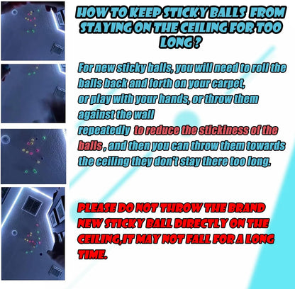 Glow in The Dark Sticky Balls that Stick to The Ceiling,Stress Balls for Kids and Adults,Glowing Sticky Ball,ASMR Cool Stuff for Teens,Elevated Ball,Glow Toys,LumiBalls,Stocking Stuffers(4Pcs)