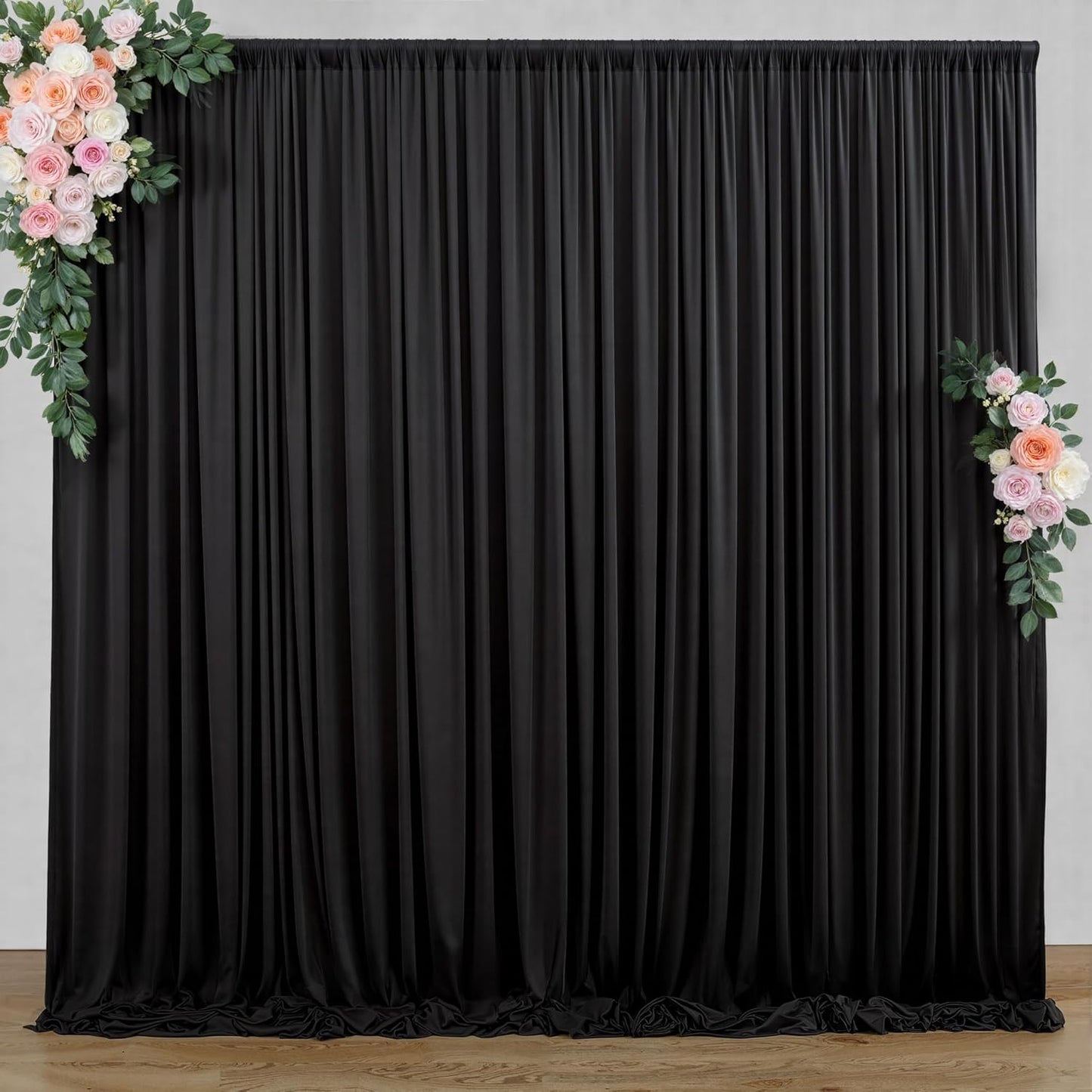 10 ft x 10 ft Wrinkle Free White Backdrop Curtains for Wedding Parties, Polyester Photography Backdrop Drapes for Birthday Parties Stage Backdrop Stand, 2 Panels 5x10FT Background Curtains