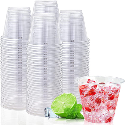 Lilymicky 200 Pack 10 oz Clear Plastic Cups, PET Disposable Drinking Cups Perfect for Birthday Parties, Ceremonies, Events