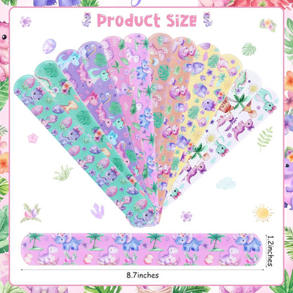 Serencatcher 48pcs Slap Bracelets Party Favors for Birthday Baby Shower Party Supplies Gifts