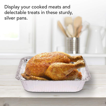 Stock Your Home Aluminum Pans 9x13 Disposable Foil Pans (30 Pack) - Half Size Steam Table Deep Trays - Tin Foil Pans Great for Cooking, Heating, Storing, Prepping Food