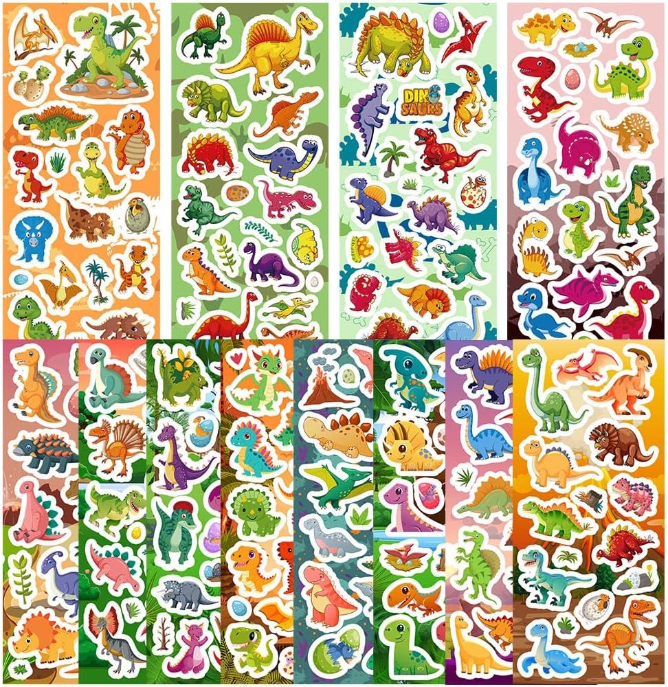 48 Sheets Stickers for Kids, Cute Stickers Variety Pack for Scrapbooking, Teachers Classroom Prizes, Goodie Bag Stuffers Including Animals, Cars, Dinosaurs, Fishes, Hearts, Stars and More