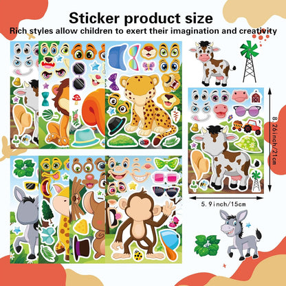 24 Sheets Make-a-face Cupcake Stickers Make Your Own Dessert Stickers Mix and Match Sweets and Fruit Treats Party Favor Supplies for Kids Ice Cream Sticker Games Birthday DIY Art Crafts