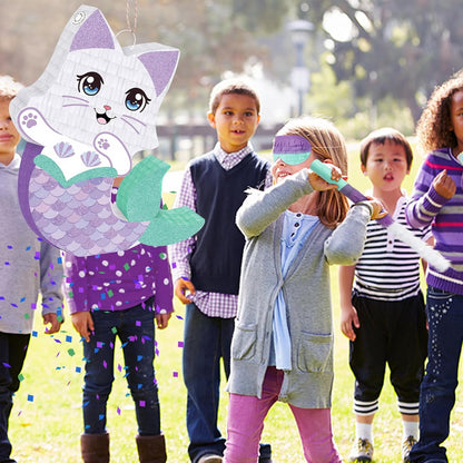 Dinosaur Pinata - Dinosaur Decorations with a Blindfold and Bat for Boys Girls Animal Themed Birthday Party Kids Classroom Game Decorations Supplies (15.7 x 11.4 x 3.1 Inches)