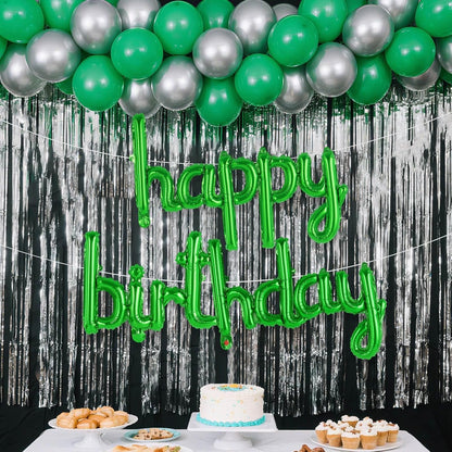 Happy Birthday Balloons Banner Foil Letters Balloons Connected, Personalized Birthday Signs for Women Men Boys Girls Birthday Party Decorations, Small Gold