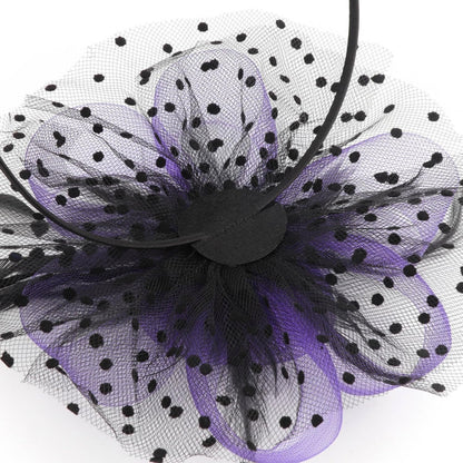 DRESHOW Fascinators Hat Flower Mesh Ribbons Feathers on a Headband and a Clip Tea Party Headwear for Girls and Women - Colors B