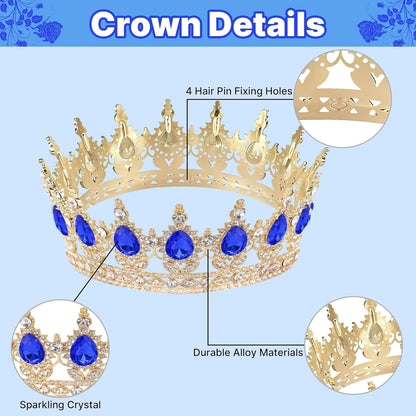 Crown Cake Topper, Balls Happy Birthday Cake Topper Pink Crown Birthday Candles Gold Butterflies, Corona Para Pastel, Cake Decorations for Birthday Wedding (Gold, Pink)