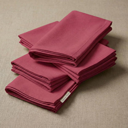 ACCENTHOME Natural Cotton Linen Napkin Set of 12 18x18 inch Dinner Napkins - Washable Soft Premium Hotel Quality Reusable Hemmed Edges Napkins Perfect Table Linens for Family Dinners, Weddings