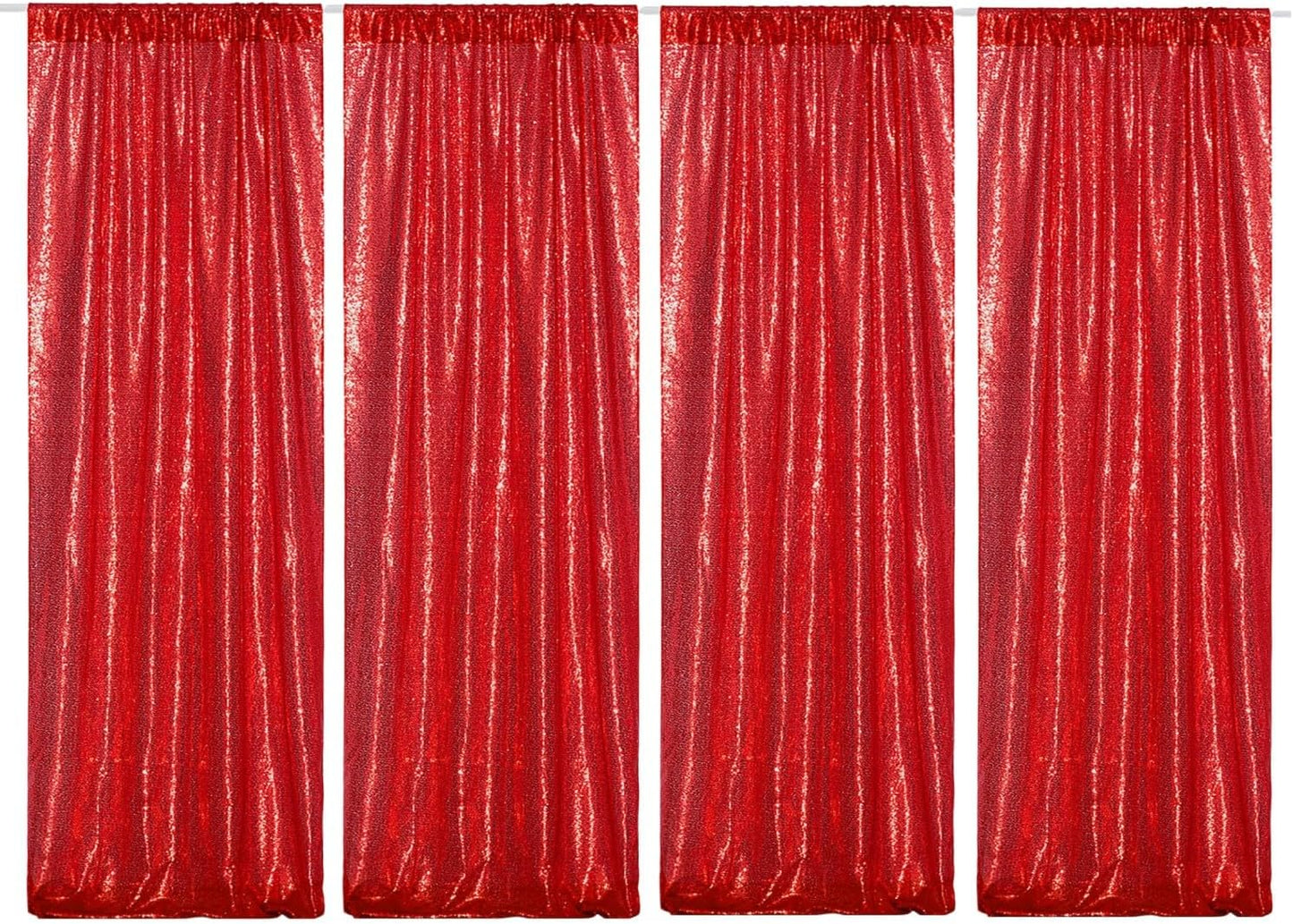 Poise3EHome Black Sequin Backdrop Curtains, 2 Panels 2FTx8FT Glitter Photo Booth Backdrop for Halloween Birthday Bachelorette Wednesday Twilight Party Decorations