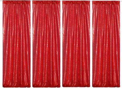 Poise3EHome Black Sequin Backdrop Curtains, 2 Panels 2FTx8FT Glitter Photo Booth Backdrop for Halloween Birthday Bachelorette Wednesday Twilight Party Decorations