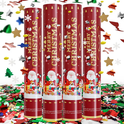 Confetti Cannons Confetti Poppers 5 Pack,15 Inch Gold Party Poppers Confetti Shooters, WORKKEEP Yello Confetti Pop for Birthday Wedding Celebration Halloween Decorations Air Powered Confetti Gun
