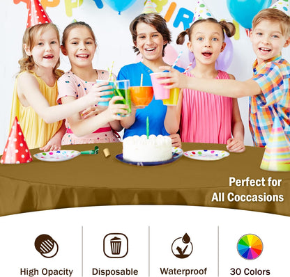 12-Pack Premium Plastic Tablecloth 54in. x 108in. Rectangle Table Cover - Dark Blue - Colors B