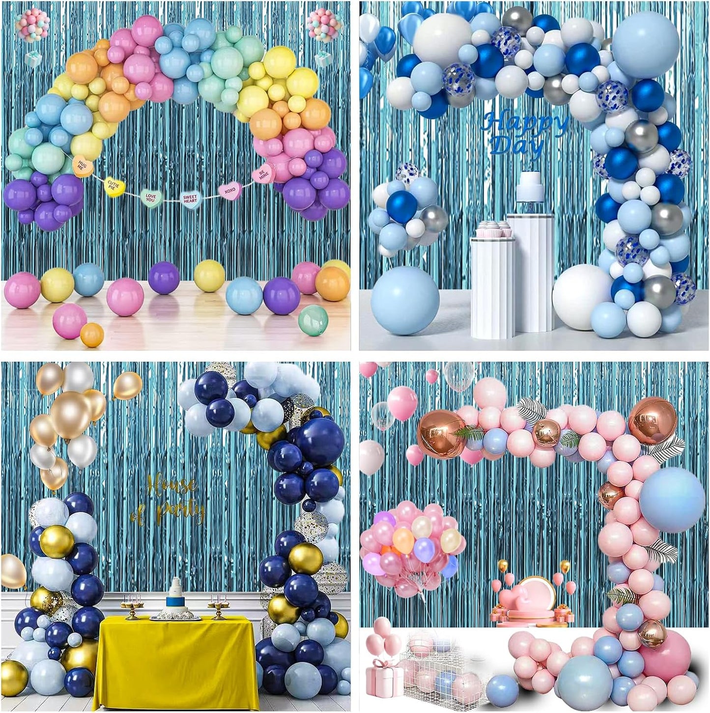 Birthday Party Decorations: 3 Pack 3.3 x 9.9 ft Gold Foil Fringe Curtains Party Supplies, Tinsel Curtain Backdrop for Parties/Birthday/Photo Booth