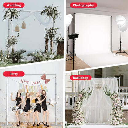 EMART 10x10ft Heavy Duty Backdrop Stand Kit, Adjustable Pipe and Drape Photo Booth Frame for Wedding, Party, Christmas, Birthday Decorations