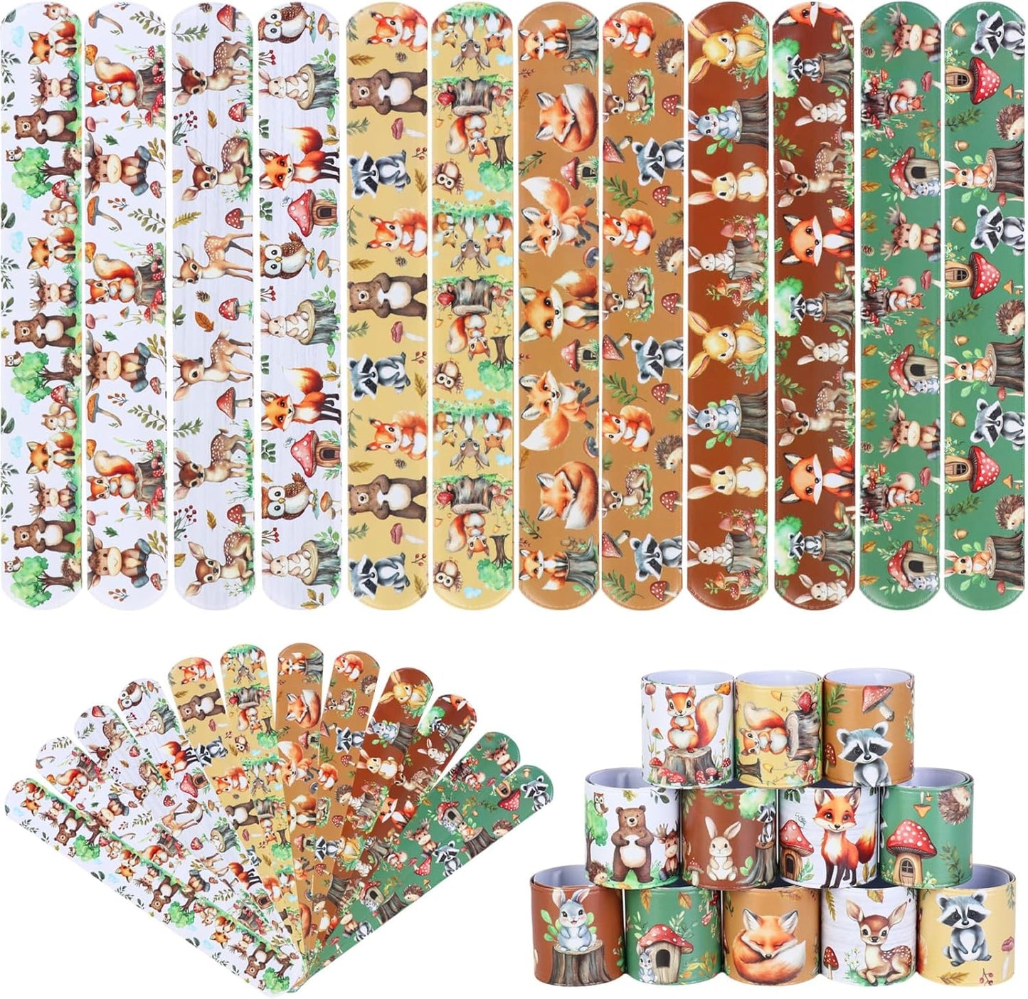 Serencatcher 48pcs Slap Bracelets Party Favors for Birthday Baby Shower Party Supplies Gifts