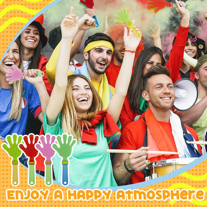 Meooeck 300 Pcs Hand Clappers 7.5 Inch Hand Clappers Noisemakers Bulk Noise Makers Party Favors Cheer Noise Makers for Sporting Events Fiesta Birthday Reward Cheers Game Party (Mixed Colors)