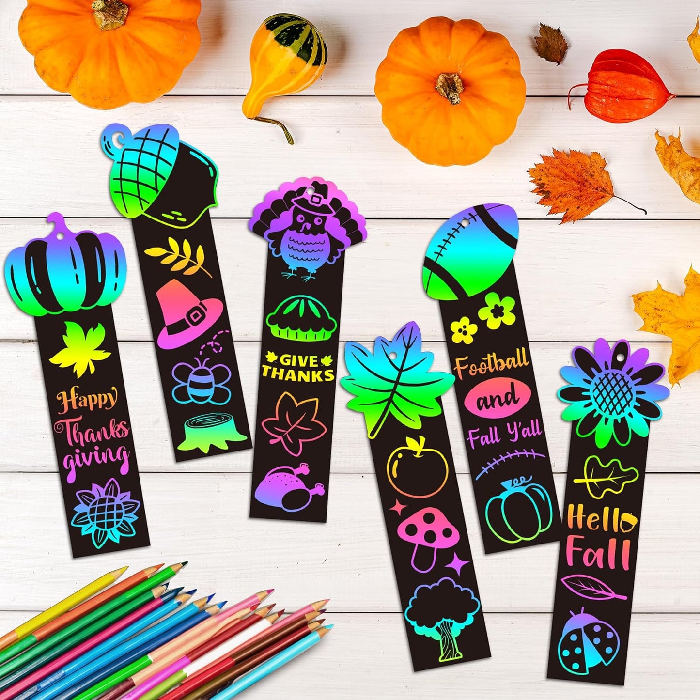 BeYumi 60Pcs Sea World Animals Scratch Bookmarks for Kids DIY Under The Sea Magic Art Rainbow Color Paper Craft Kit Summer Party Favors Birthday Gifts School Classroom Activity Art Project Supplies