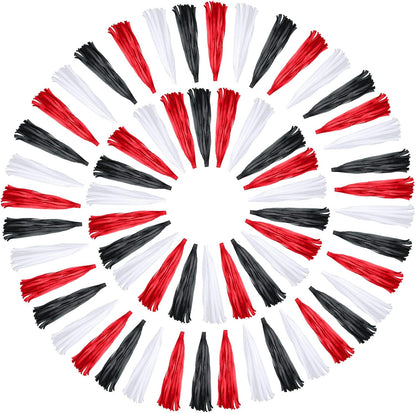 Outus 30 Pcs Red Black White Tassel Banner Garland Party Decorations Paper DIY Tissue Hanging America Decor for School Supplies Wedding Birthday Bridal Baby Shower Anniversary Independent Day
