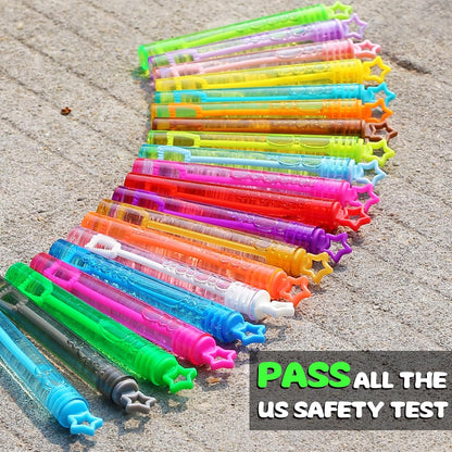 32 Pcs 8 Colors Neon Bubbles Party Favors For Kids, Mini Star Bubble Wand Bulk In Gift Box as Goody Bags Stuffer, Classroom Giveaways, Carnival Prizes Toy, Birthday Treats, Party Supplies For Toddlers