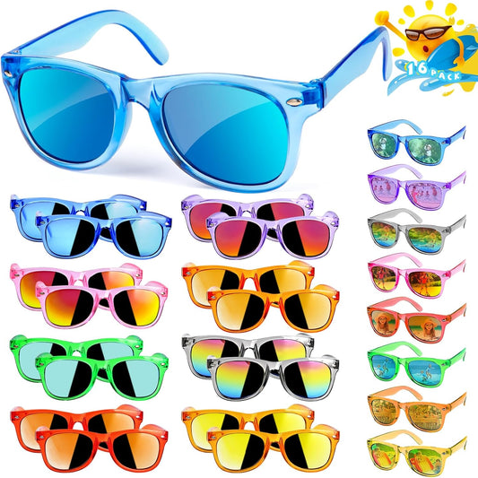 AILEHO Kids Sunglasses Bulk Party Favors - 24 Packs Boys Girls Sunglasses for Kids Age 3-8 with UV 400 Protection, Neon Sunglasses for Kids Party