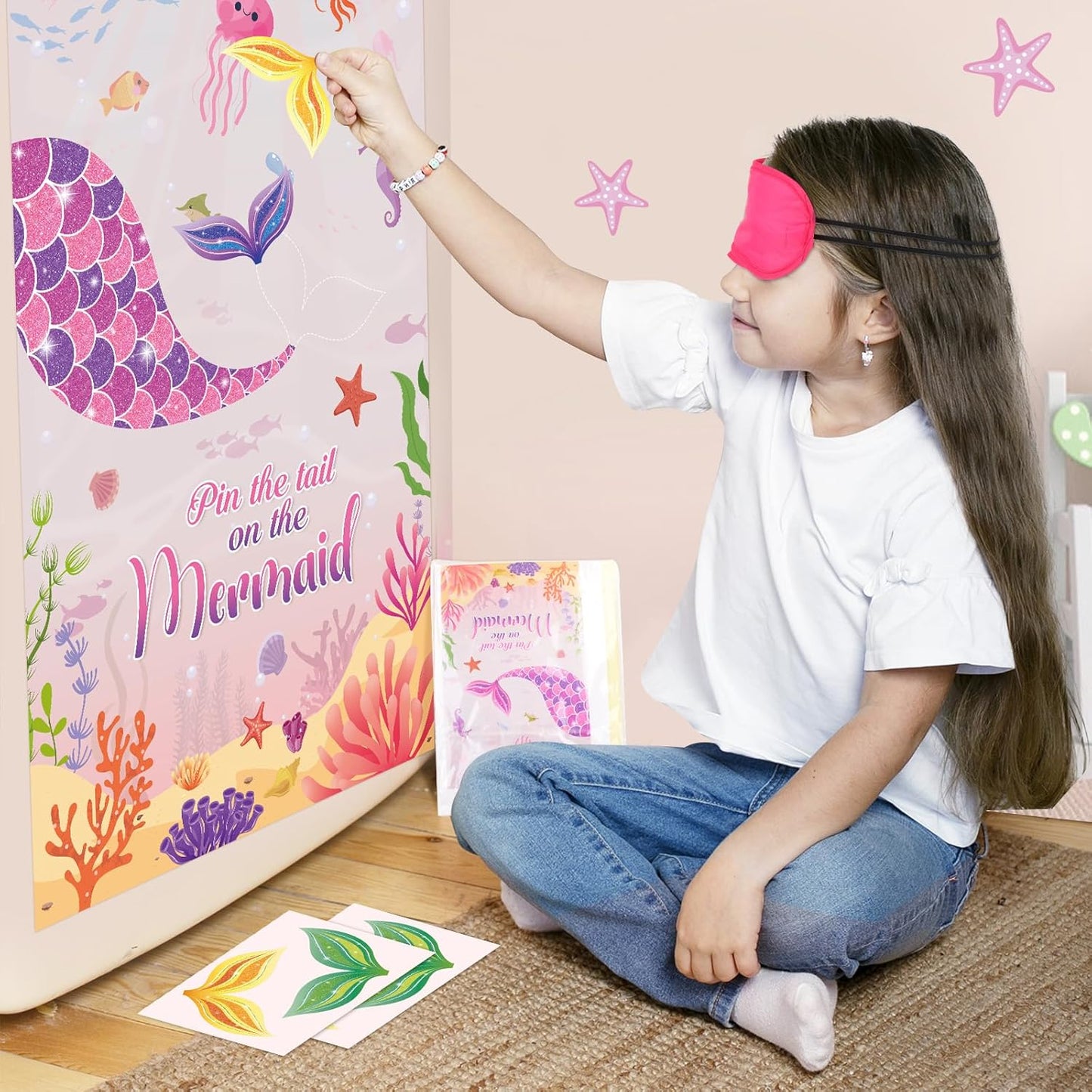 Pin The Crown on The Princess Party Games for Girls Princess Birthday Party with 24 Pcs Crowns, Large Princess Poster for Kids Girls Princess Birthday Party Princess Tea Party Decorations