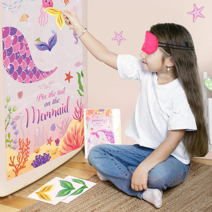 Pin The Crown on The Princess Party Games for Girls Princess Birthday Party with 24 Pcs Crowns, Large Princess Poster for Kids Girls Princess Birthday Party Princess Tea Party Decorations