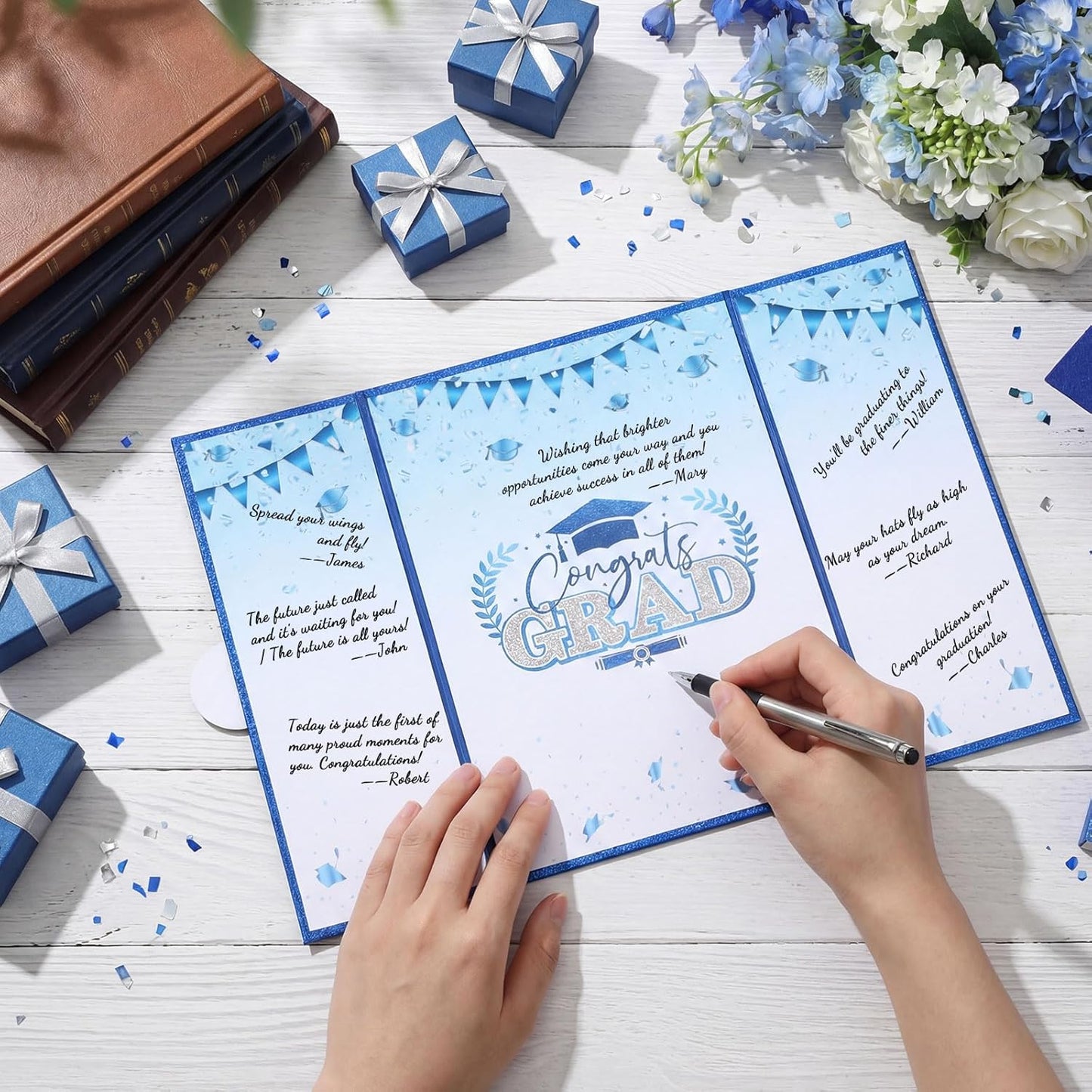 Engrowtic 2026 Graduation Guestbook Alternative Gold and Pink Guest Book Class of 2026 Congrats Graduation Party Decorations Grad Party Signature Board Card for College High School Graduate Gifts