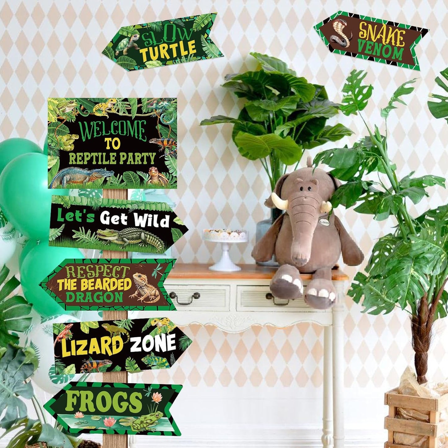 20 Pcs Luau Party Decorations Welcome Sign Summer Hawaiian Directional Signs Tropical Hawaiian Themed Birthday Decorations Luau Tiki Party Supplies with 2 Sheet Letter Stickers