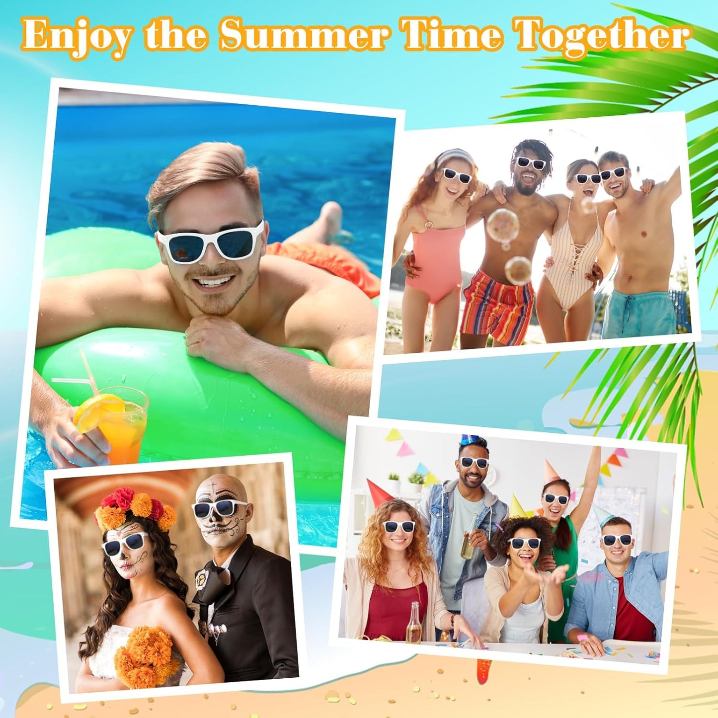ASTARON Sunglasses Bulk, 6/12/24/48 Pack Sunglasses Party Favors for Summer Beach Pool Birthday Wedding Party Supplies