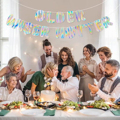 Iridescent Welcome Back We Missed You So Much Banner, Holographic Welcome Back Decorations, Pre-Strung Welcome Home sign for Office Party, Family Gathering, Back to School, Military Homecoming