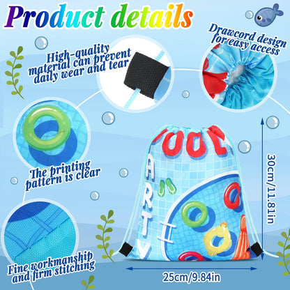 Marsui 24 Pcs Glowing Party Favor Drawstring Bags Gift Goodie Candy Favors Bags for Birthday Party Supplies