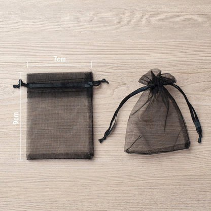 100pcs White Organza Bags 2x3 inch Sheer Drawstring Gift Bags Jewelry Pouches Wedding Party Christmas Favor Gift Bags, Little Mesh Gift Pouches Mini Candy Bags for Small Presents Earrings