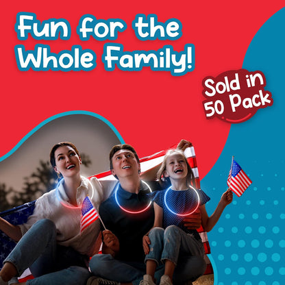 Windy City Novelties 22” Glow Stick Necklaces – 50 Pack for Summer Parties, Camping & July 4th Celebrations (Purple)