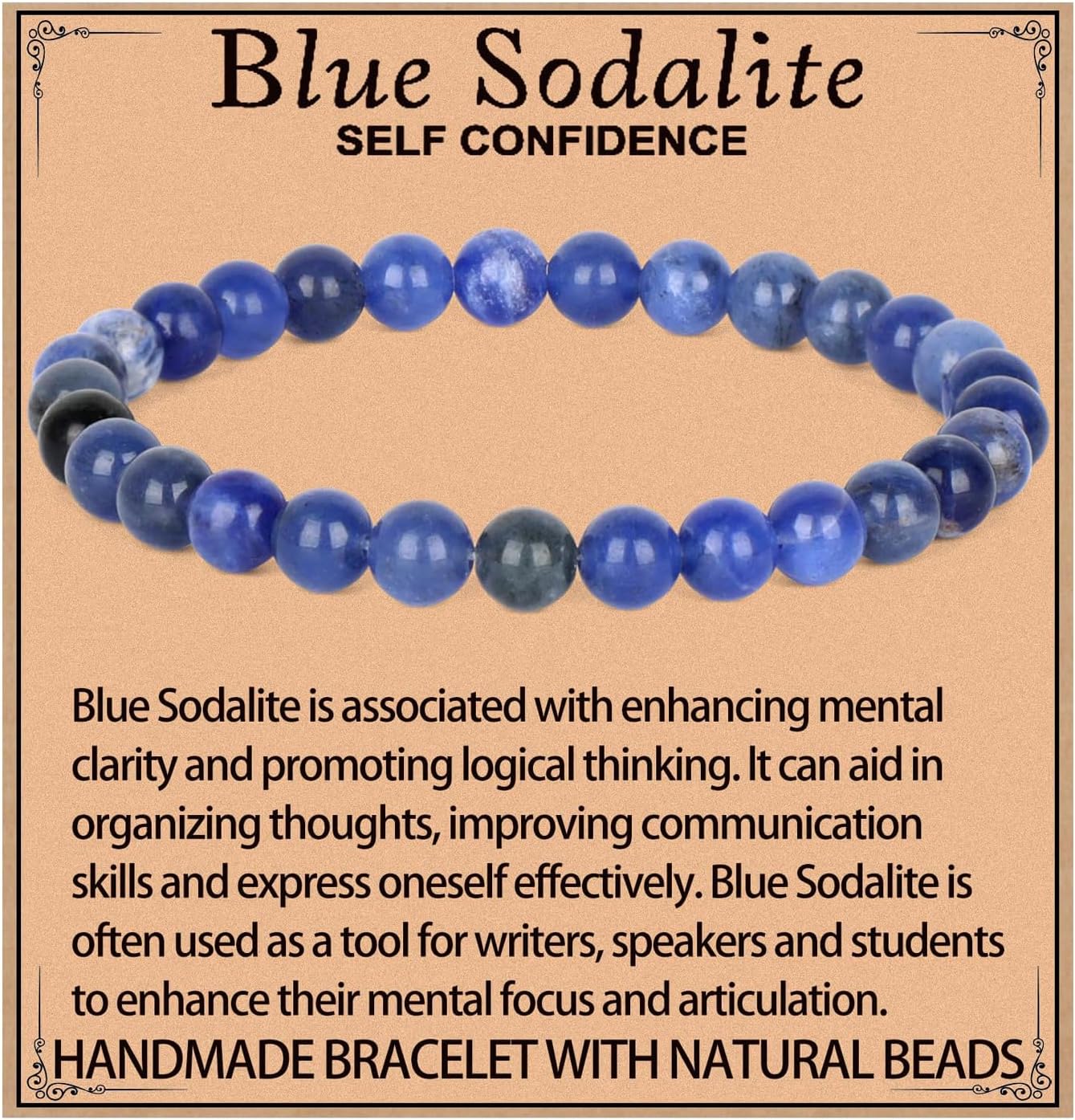 LPBeads Handmade Natural Gemstone Stretch Elastic Bracelet Healing Crystal Round Stone Beads Jewelry Gifts for Women Men