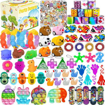 154 Pack Party Favors for Kids 8-12 4-8, Pop Fidget Toys, Treasure Box Toys for Classroom, Easter Egg Fillers, Birthday Gifts, Classroom Prizes, Pinata Filler, Goodie Bags Stuffers for Kids