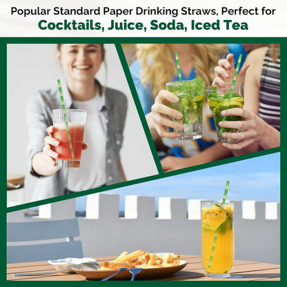 Black Paper Straws 1000 Count - 7.75" x 0.24", 100% Biodegradable & Compostable, Disposable Drinking Straws Bulk - Cocktail, Bars, Restaurants
